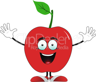 Smiling red apple