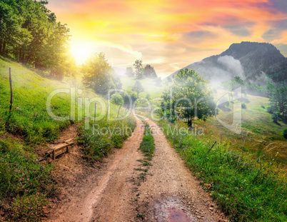 Country road in mountains