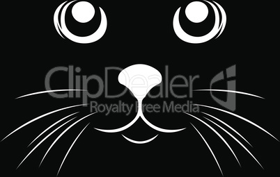 Black stencil of abstract cat