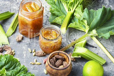 Homemade rhubarb jam