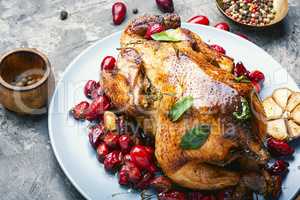 Baked chicken in berry sauce