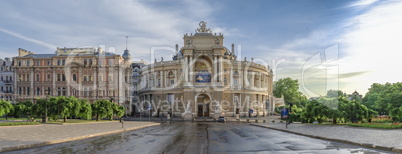 Opera House and theatre square in Odessa, UA