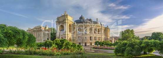 Opera House and theatre square in Odessa, UA