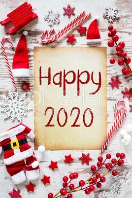 Bright Christmas Flat Lay, English Text Happy 2020