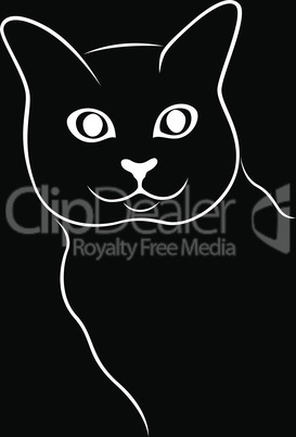 Black stencil of cute cat