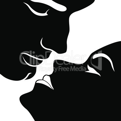 Sensual woman before kiss with man