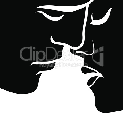 Moment before kiss between man and woman