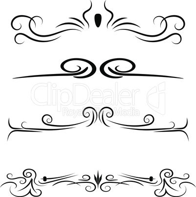 Hand drawn decorative dividers and borders vector set.