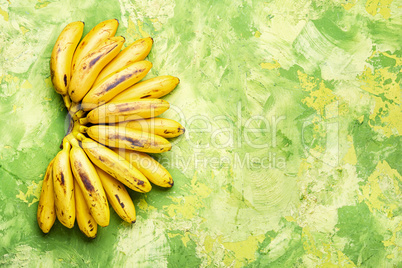 Ripe unpeeled bananas.