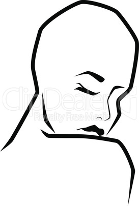 Abstract face of sensual lady