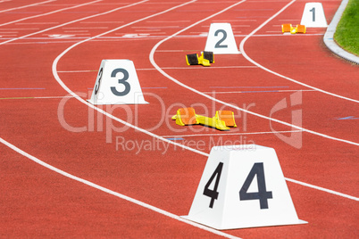 tracks and numbers for 400 m run