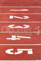 numbers on the tracks in stadium