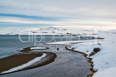 View of the Hvalfjordur in winter, Iceland