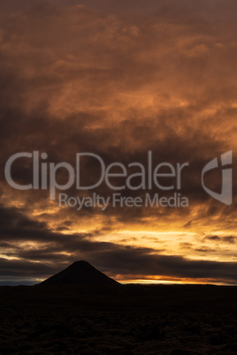 Mount Keilir on sunset near Reykjavik, Iceland