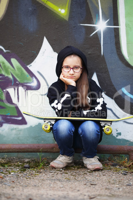 Girl with skateboard