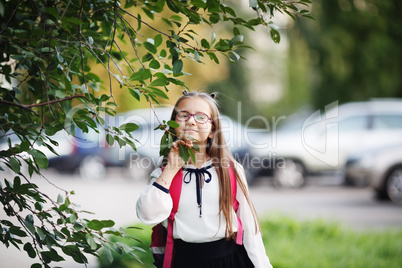 Little schoolgirl posing