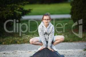 Child in a frog pose