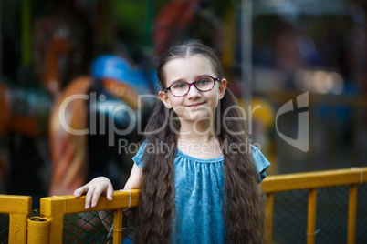 Child girl with long hair