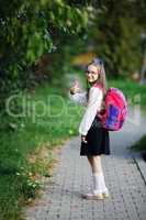 Schoolgirl with backpack