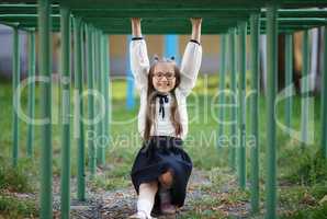 Schoolgirl on the playground