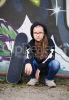 Girl and skateboard