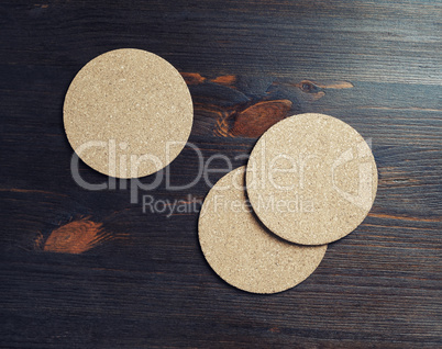 Three cork coasters