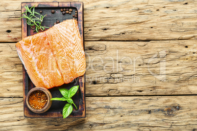 Fresh raw salmon fish