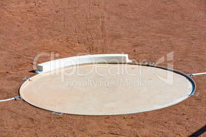 empty shot put area in stadium