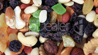 set of dried fruit at dry sunny summer day