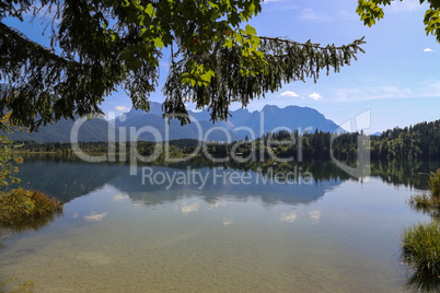 Beautiful day on the shore of Barmsee in Germany