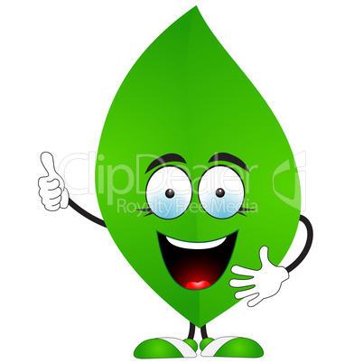 Smiling green leaf says Super