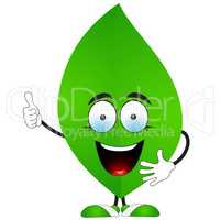 Smiling green leaf says Super