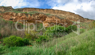 Shell rocks on the coast of Odessa in Ukraine