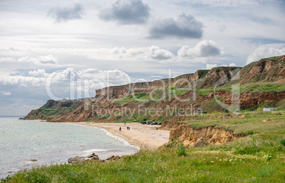 Shell rocks on the coast of Odessa in Ukraine