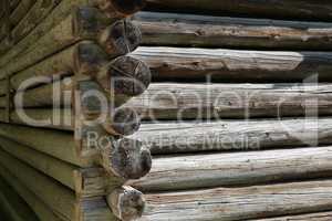 Log cabin home - Wall of house from logs