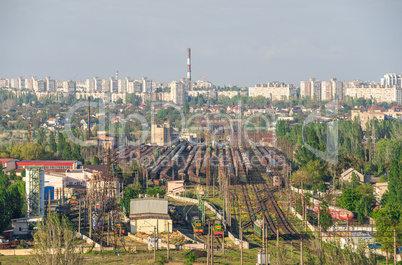 Top view of the industrial zone of Odessa, Ukraine