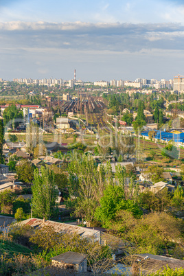 Top view of the industrial zone of Odessa, Ukraine