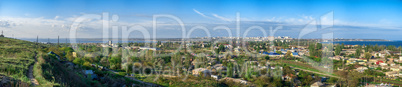 Panoramic top view of the industrial district of Odessa, Ukraine