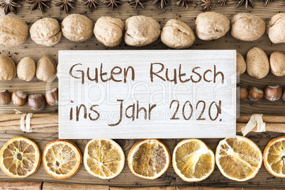 Christmas Food Flat Lay, Guten Rutsch Means Happy New Year 2020