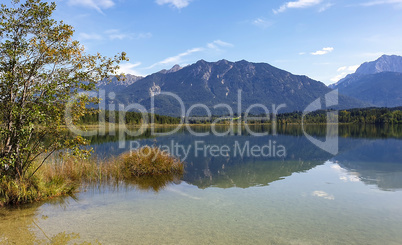 Beautiful day on the shore of Barmsee in Germany