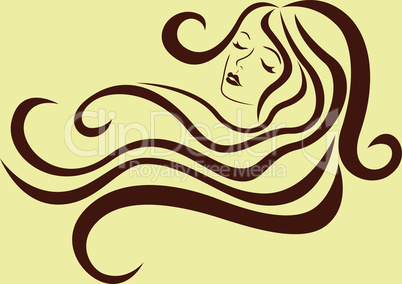 Charming woman with hair in flow
