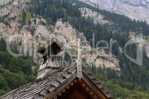Small wooden church in the Austrian Alps