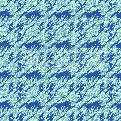 Abstract seamless pattern in blue hues