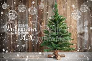 Christmas Tree, Calligraphy Frohe Weihnachten Means Merry Christmas, Decoration