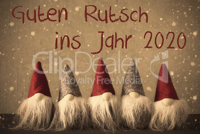 Gnomes, Snowflakes, Guten Rutsch 2020 Means Happy New Year