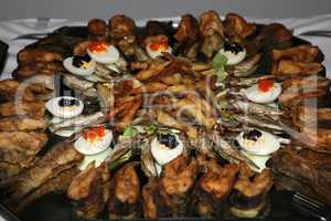 Fish Dishes - Cold fish and seafood snacks