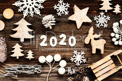 Rustic Wooden Christmas Decoration, 2020, Seld And Tree
