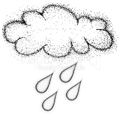 Grunge clouds rain drop illustration of a weather icons set