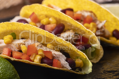 three mexican tacos