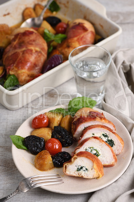 Sliced Stuffed Chicken Breast